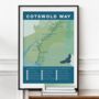 Cotswold Way Map Art Print With Tick List, thumbnail 2 of 8