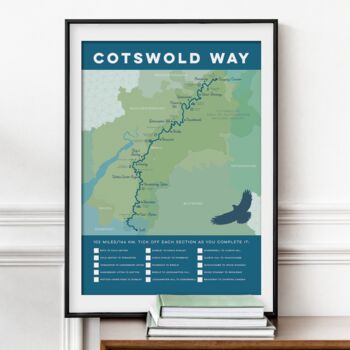 Cotswold Way Map Art Print With Tick List, 2 of 8