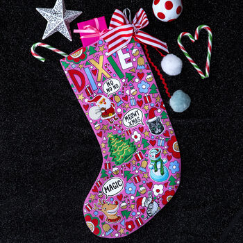 Personalised Hand Painted Christmas Stocking, 10 of 12