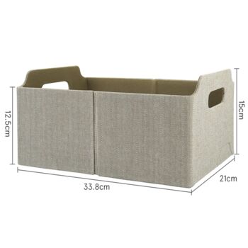 Pack Of Two Large Foldable Fabric Storage Basket Box, 4 of 8