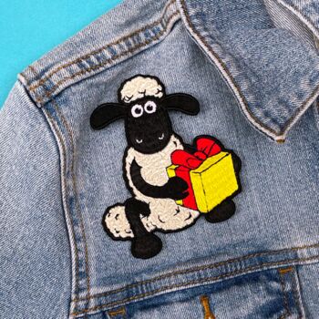 Shaun The Sheep Shaun With Present Sew On Patch, 2 of 2
