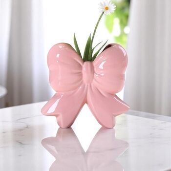 Petite Ceramic Bow Vase, 8 of 9