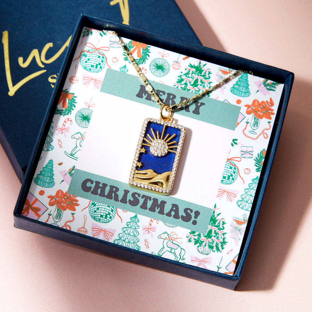 Pearl Or Lapis Sun Pendant On Gold Filled Chain, 1 of 9