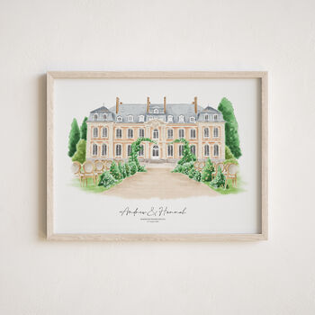 Personalised Wedding Church Watercolour Hand Drawn Sketch – Couple Gift, 10 of 12