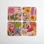 Bloom Flamingo Pink Coaster Set Of Four, thumbnail 3 of 3