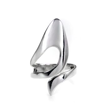 Adjustable Sterling Silver Open Flower Petal Ring, 2 of 3