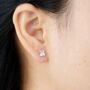 Silver Four Leaf Clover Stud Earrings, Lucky Clover Earrings, thumbnail 2 of 7