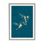 Gold Turquoise Hummingbird Silhouettes Wall Art Print, thumbnail 4 of 5