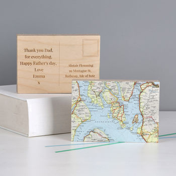Personalised Map Postcard Ornament Gift For Him, 4 of 5