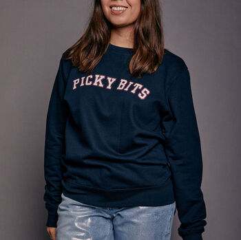 Picky Bits Varsity Slogan Christmas Sweatshirt, 5 of 7