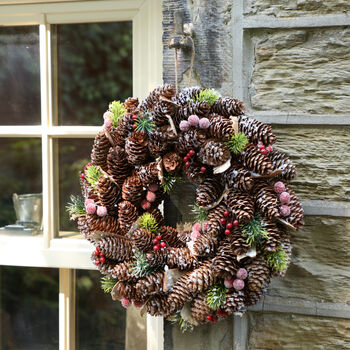 Natural Pine Cone Christmas Wreath, 3 of 7