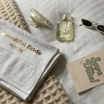 Personalised Bride Wedding Makeup Towel, 2 of 5
