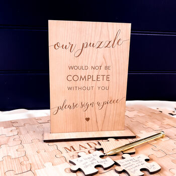 Wedding Guest Book Wooden Puzzle, 4 of 10