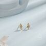 Sterling Silver Extra Tiny Cz Crystal With Dot Trio Stud Earrings, thumbnail 8 of 12