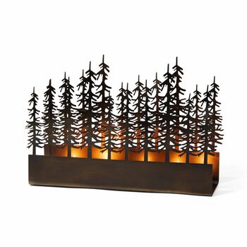 Five Tealight Holder In Vintage Look Forest Design, 2 of 4
