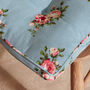 Set Of Two Duck Egg Blue Floral Seat Pads, thumbnail 4 of 7