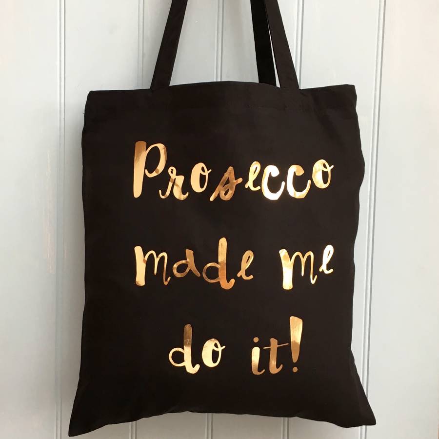 Prosecco Tote Bag Foil Printed, 1 of 2