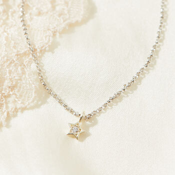 Fine Solid White Gold Sapphire Star Bracelet, 2 of 7