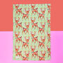 Christmas Reindeer Green Tea Towel, thumbnail 2 of 5