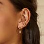 9ct Gold Diamond Huggie Hoop Earrings, thumbnail 2 of 8