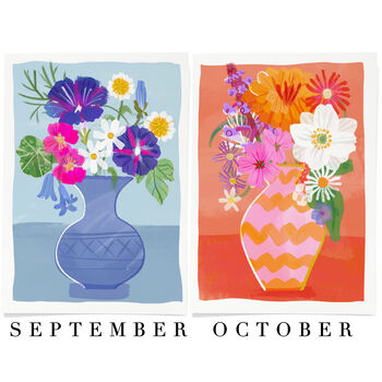 Seasonal Flowers Personalised Print, 9 of 10