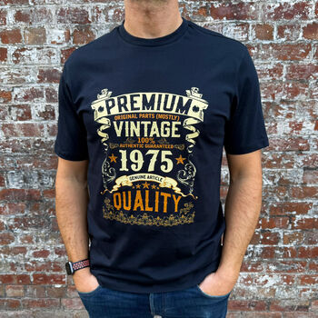 Premium Vintage 100% Quality | Personalised Mens Birthday Gift T Shirt, 3 of 6