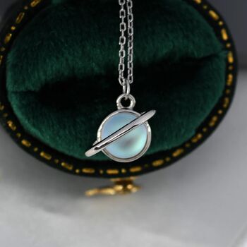 Moonstone Planet Necklace In Sterling Silver, 3 of 10