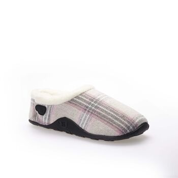 Viv Grey Pink Check Women's Slippers/Indoor Shoes, 5 of 6