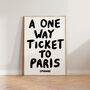A One Way Ticket To Paris Hand Painted Print, thumbnail 2 of 9