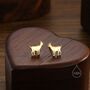Sterling Silver Tiny Goat Stud Earrings, thumbnail 4 of 10
