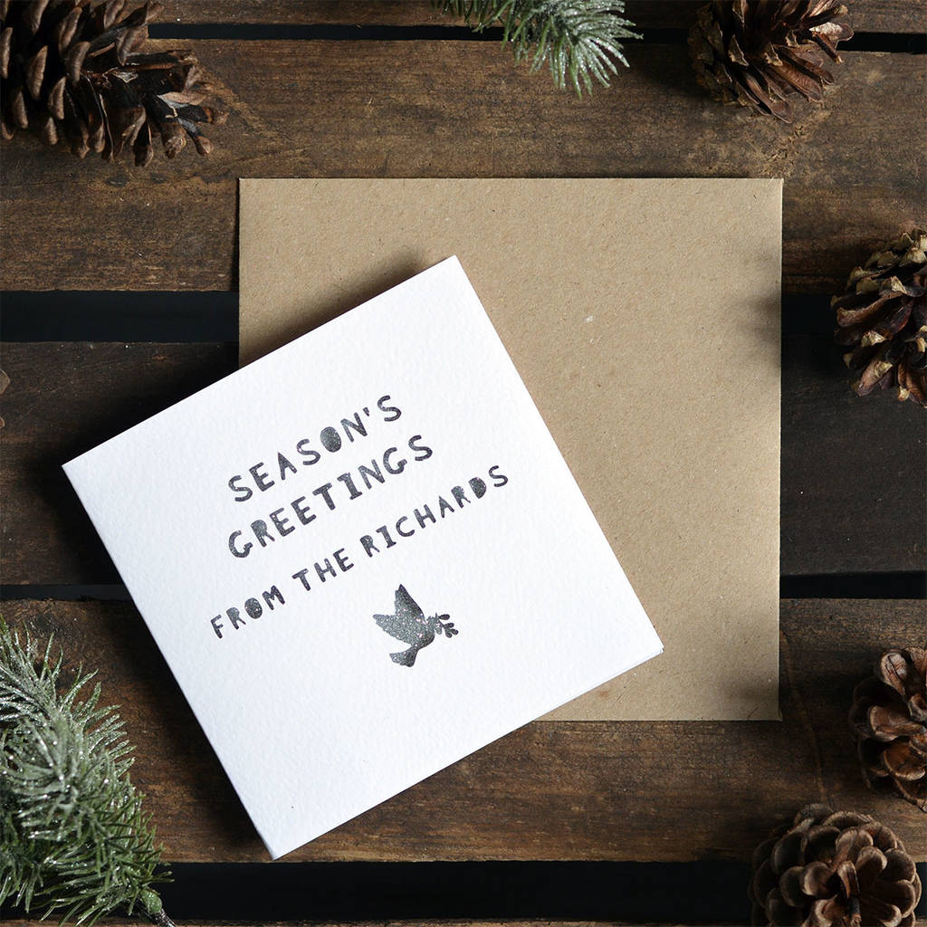 paper cut personalised 'season's greetings' cardlaura