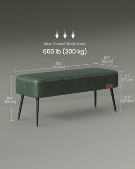 Bench For Entryway Bedroom Mid Century Modern Ottoman, 7 of 8