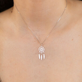Silver Plated Dream Catcher Ring, Stud And Necklace Set, 6 of 9