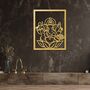 Wooden Hindu Elephant Modern Wall Art Home Room Decor, thumbnail 1 of 10