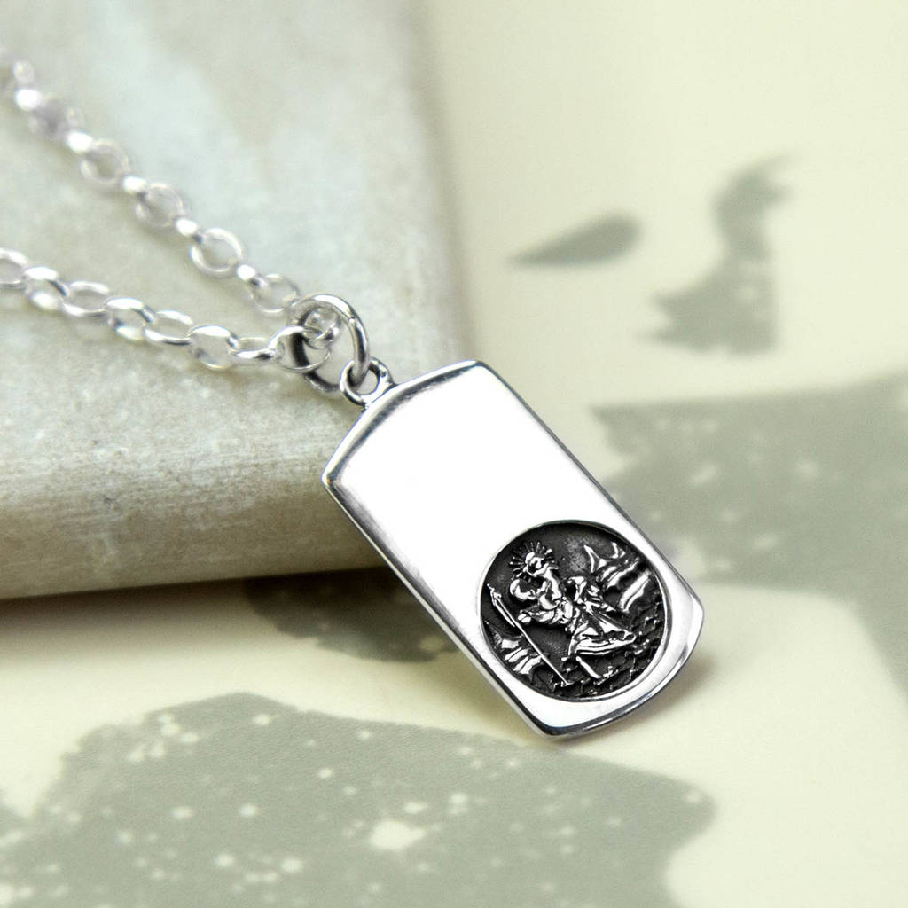 Sterling Silver St Christopher Necklace, 1 of 6