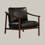 Norman Black Leather Armchair, thumbnail 2 of 6