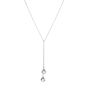 Long Gold Plated Double Chain Crystal Drop Necklace, thumbnail 2 of 11