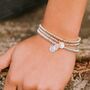 Silver And Rose Gold Sweetie Slider Bracelet, Initial Disc, thumbnail 2 of 5