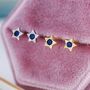 Tiny Sapphire Blue Cz Star Stud Earrings, thumbnail 6 of 11