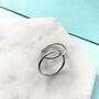 Double Circle Geometric Sterling Silver Ring, thumbnail 2 of 5