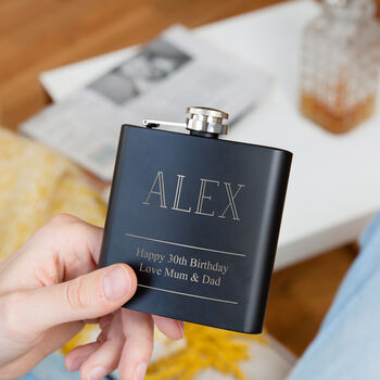 Name And Message Personalised Hip Flask, 2 of 12