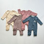 Organic Cotton Personalised Zip Up Baby Romper/Sleepsuit, thumbnail 1 of 4