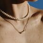 Three Pearl Necklace Gift 18 K Gold Freshwater Pearls, thumbnail 2 of 6