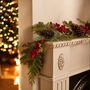 Traditional Christmas Garland, Red Berries, Pine Cones, Pre Lit, 6ft, thumbnail 2 of 3