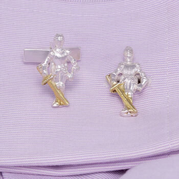 Knight Cufflinks In Silver And 18 Ct Gold, 3 of 3