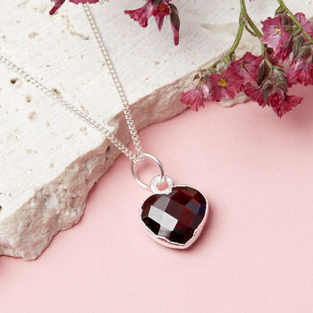 Sterling Silver January Garnet Necklace Card, 2 of 7