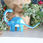 Tin Brachiosaurus Dinosaur Christmas Tree Decoration, thumbnail 2 of 6