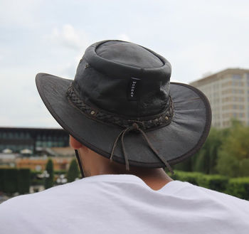 Soft Distressed Foldable Leather Hat Unisex, 2 of 11