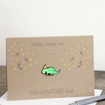 Dinosaur Happy Birthday Card, Have A Rawrsome Day, 8 of 9