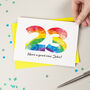 Rainbow Age Personalised Birthday Card, thumbnail 1 of 3